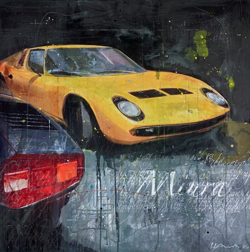 Lamborghini Miura by Markus Haub - Original Painting on Box Canvas